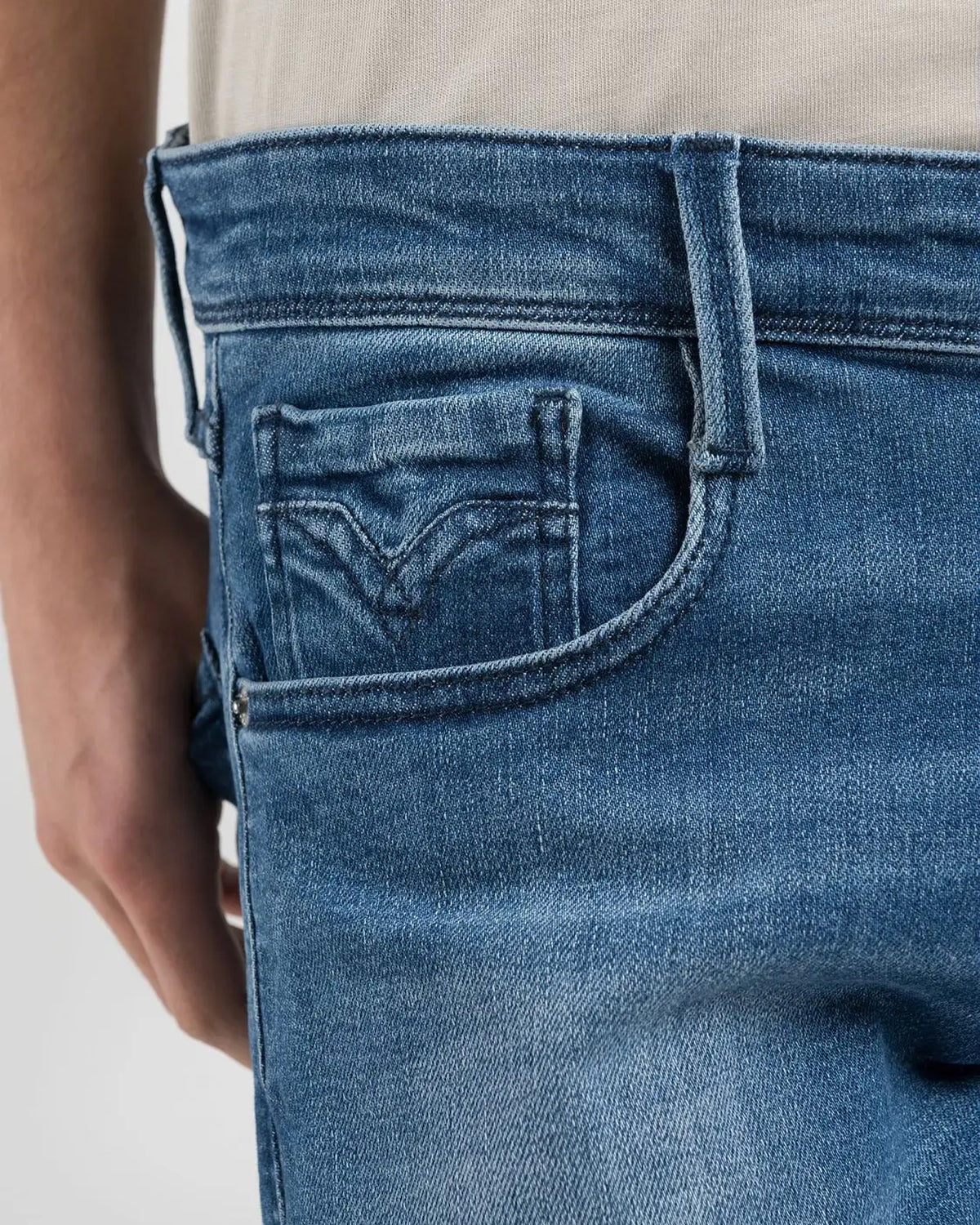 Replay Anbass Slim Fit Mens Jeans - Medium Blue | Replay Jeans | JEANSTORE