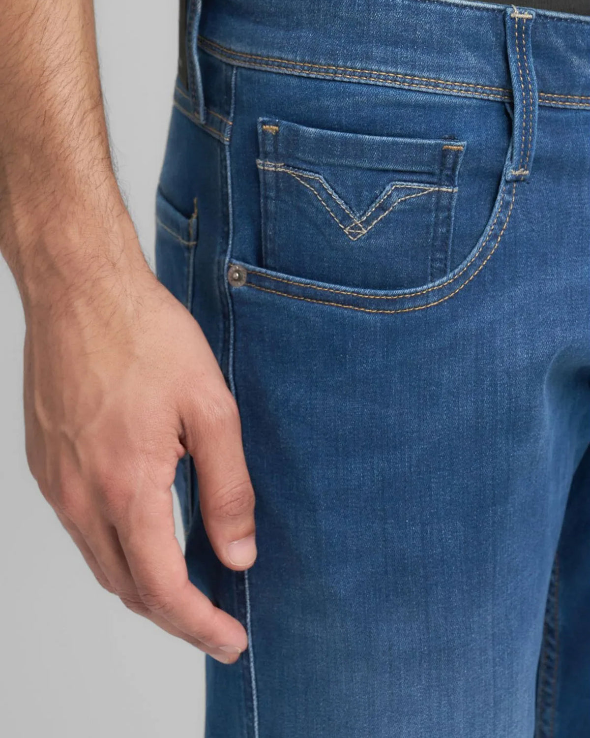 Replay Anbass Slim Fit Mens Jeans - Mid Dark Blue
