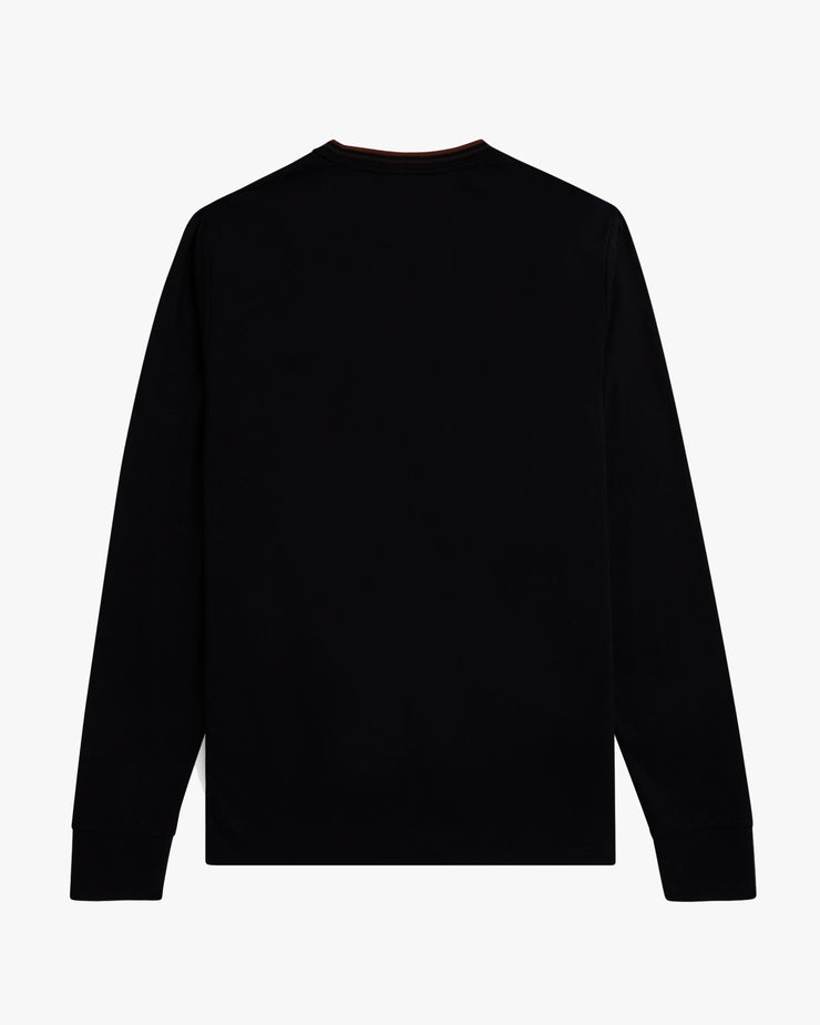 Fred Perry L/S Twin Tipped Tee - Black / Carrington Road Brick / Whisky Brown