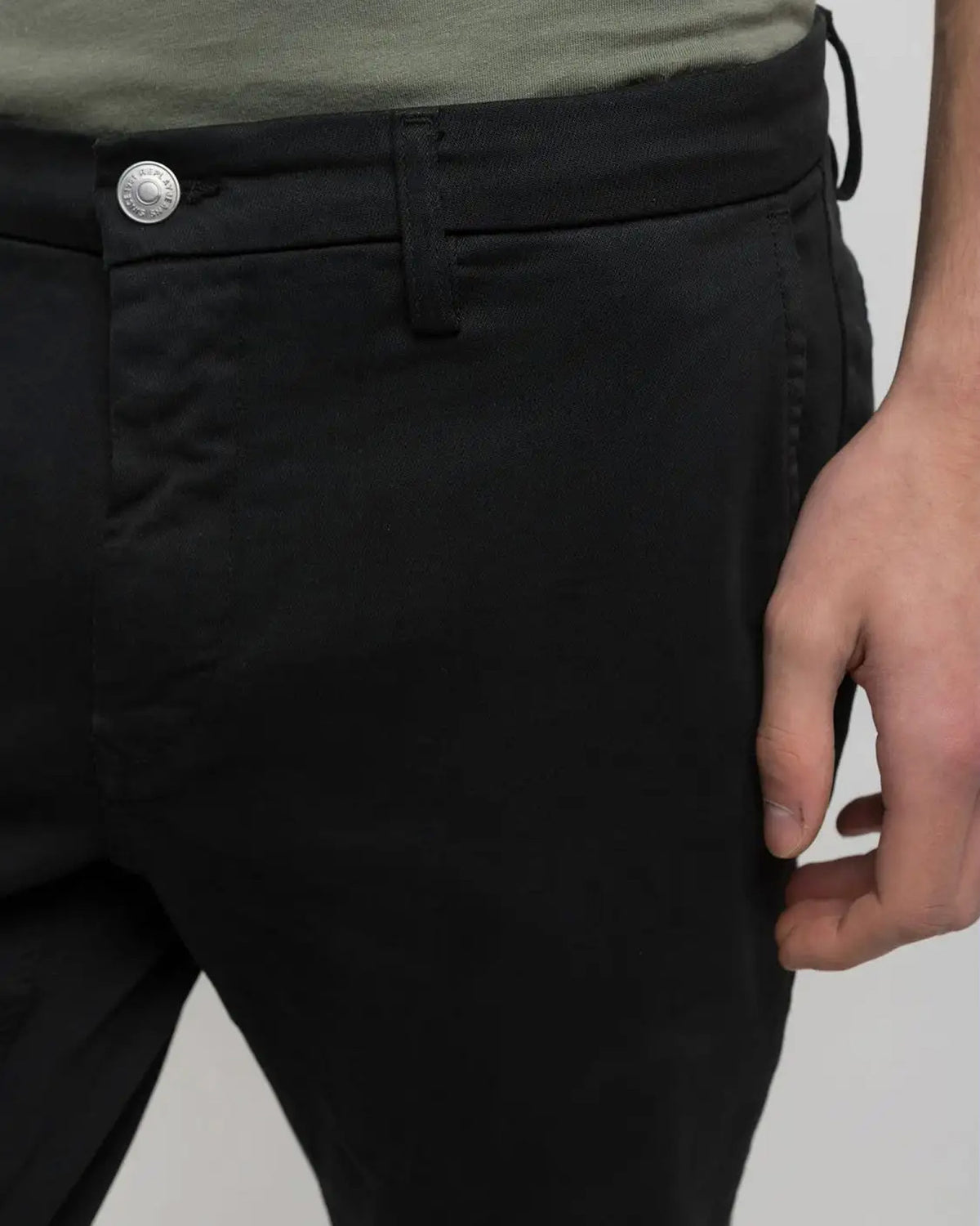 Replay Zeumar Hyperchino Colour XLITE Slim Mens Jeans - Black | Replay Jeans | JEANSTORE