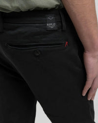 Replay Zeumar Hyperchino Colour XLITE Slim Mens Jeans - Black | Replay Jeans | JEANSTORE
