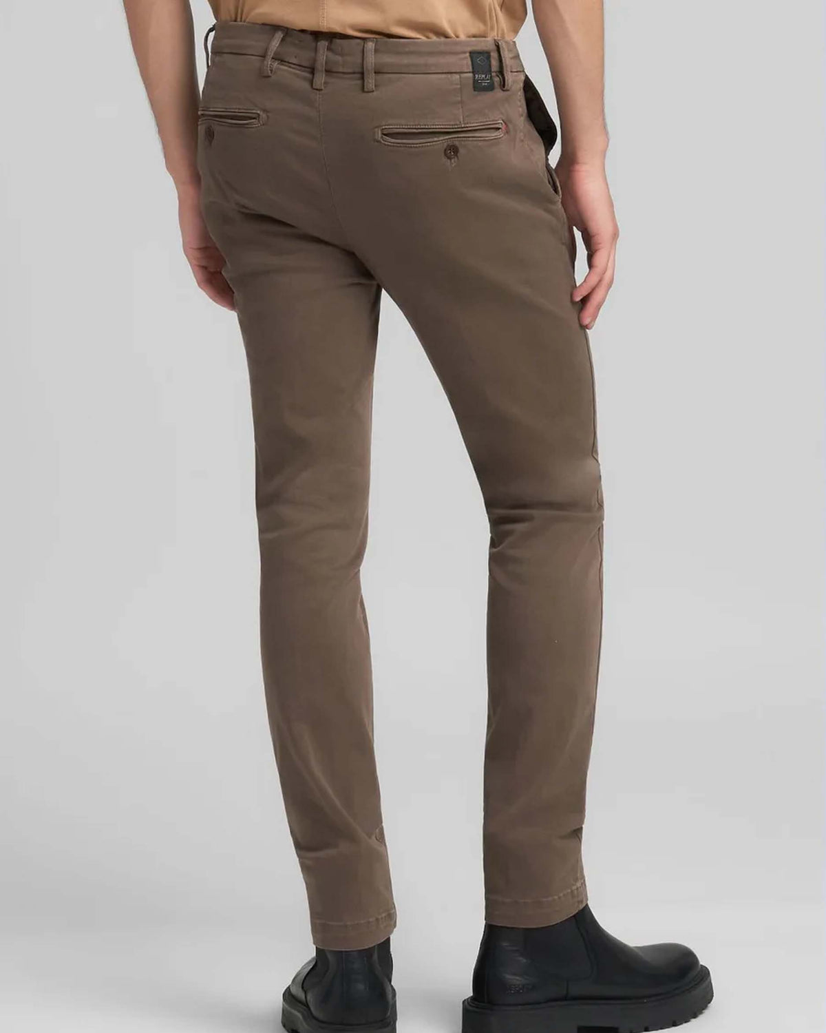 Replay Zeumar Hyperchino Colour XLITE Slim Mens Jeans - Brown
