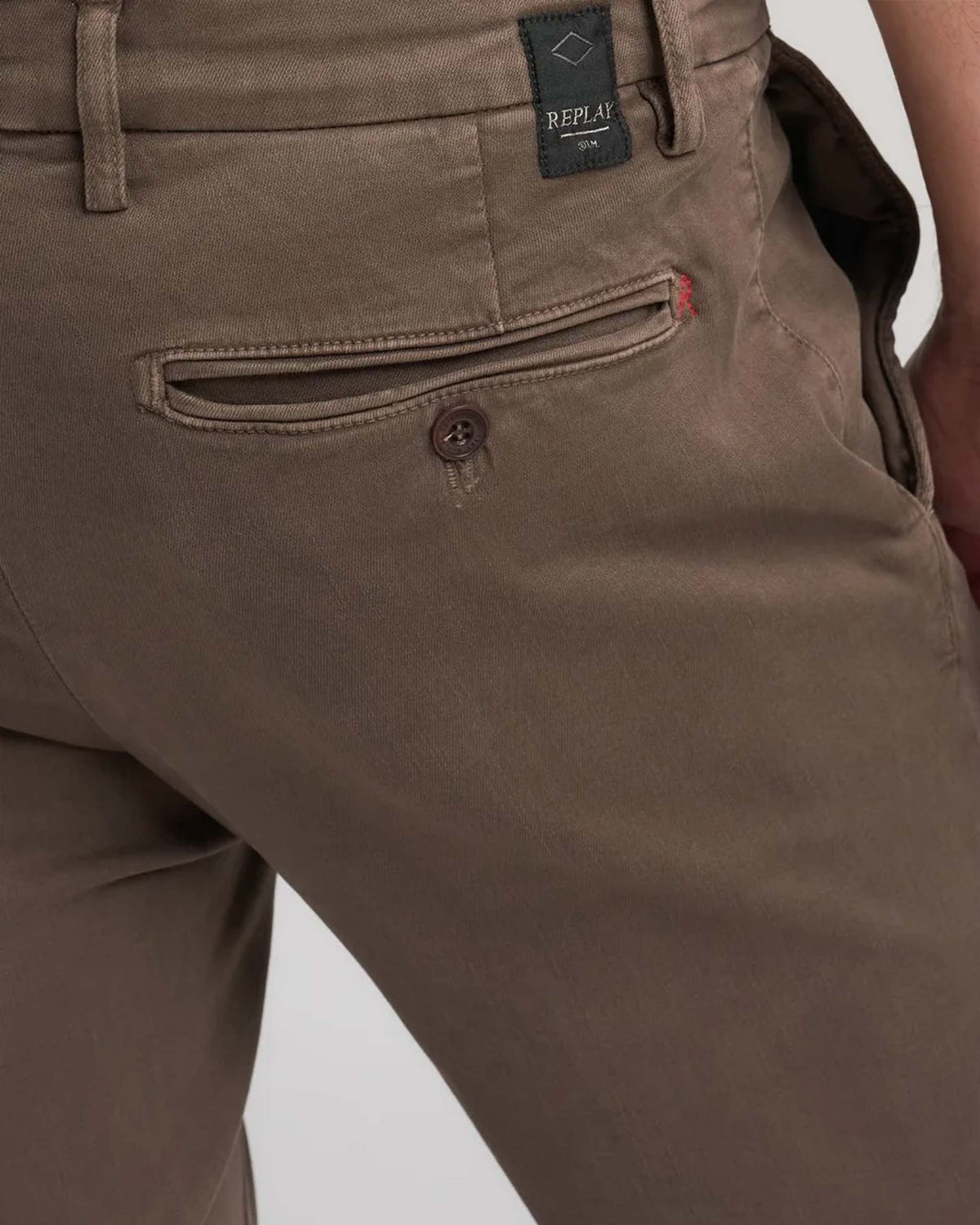 Replay Zeumar Hyperchino Colour XLITE Slim Mens Jeans - Brown