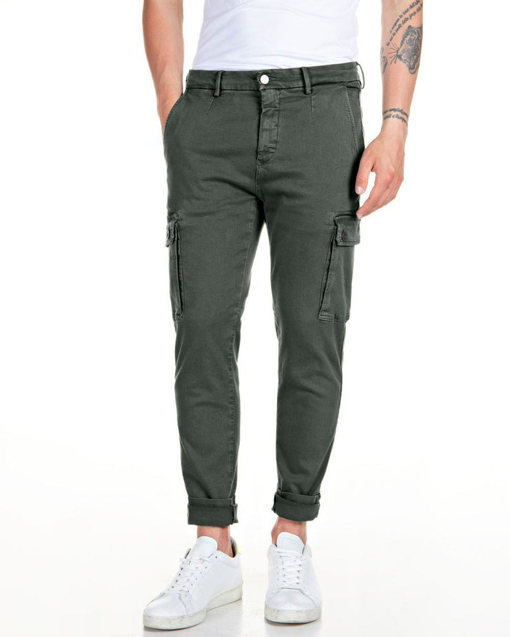 Replay Jaan Hypercargo Colour XLITE Slim Mens Cargo Jeans - Green