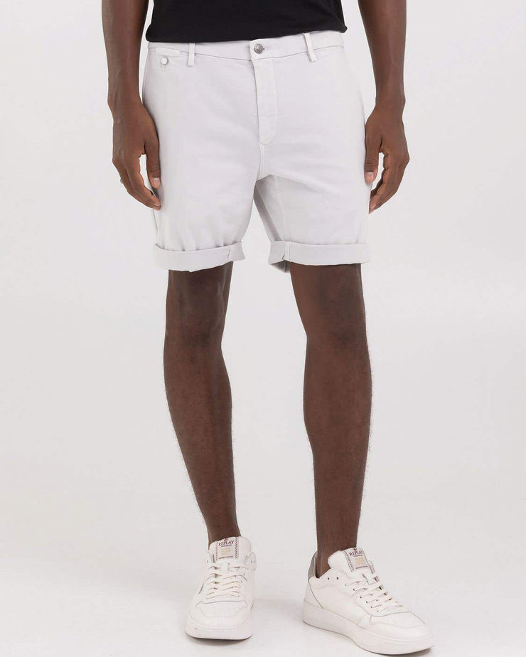 Replay Benni Hyperchino Colour XLITE Chino Shorts - Pearl Grey