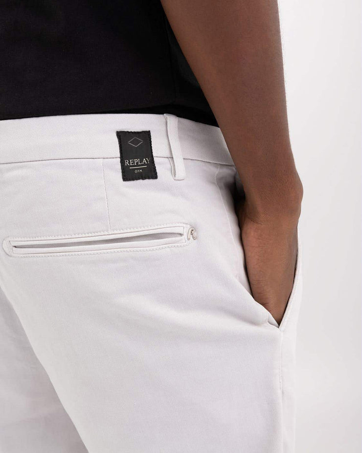 Replay Benni Hyperchino Colour XLITE Chino Shorts - Pearl Grey