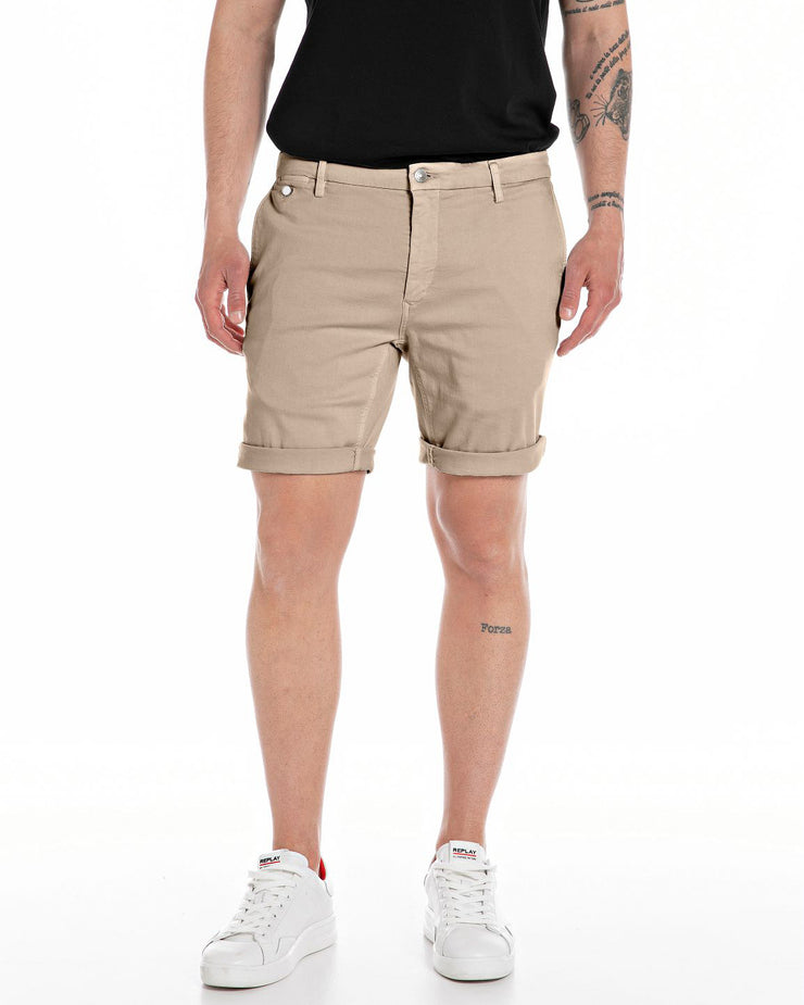 Replay Benni Hyperchino Colour XLITE Chino Shorts - Coffee Cream