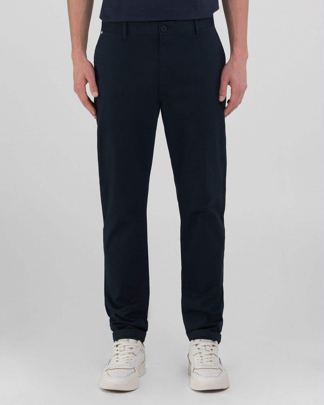 Replay Damian Regular Slim Mens Twill Trousers - Night Blue | Replay Chinos & Non-Denim Pants | JEANSTORE