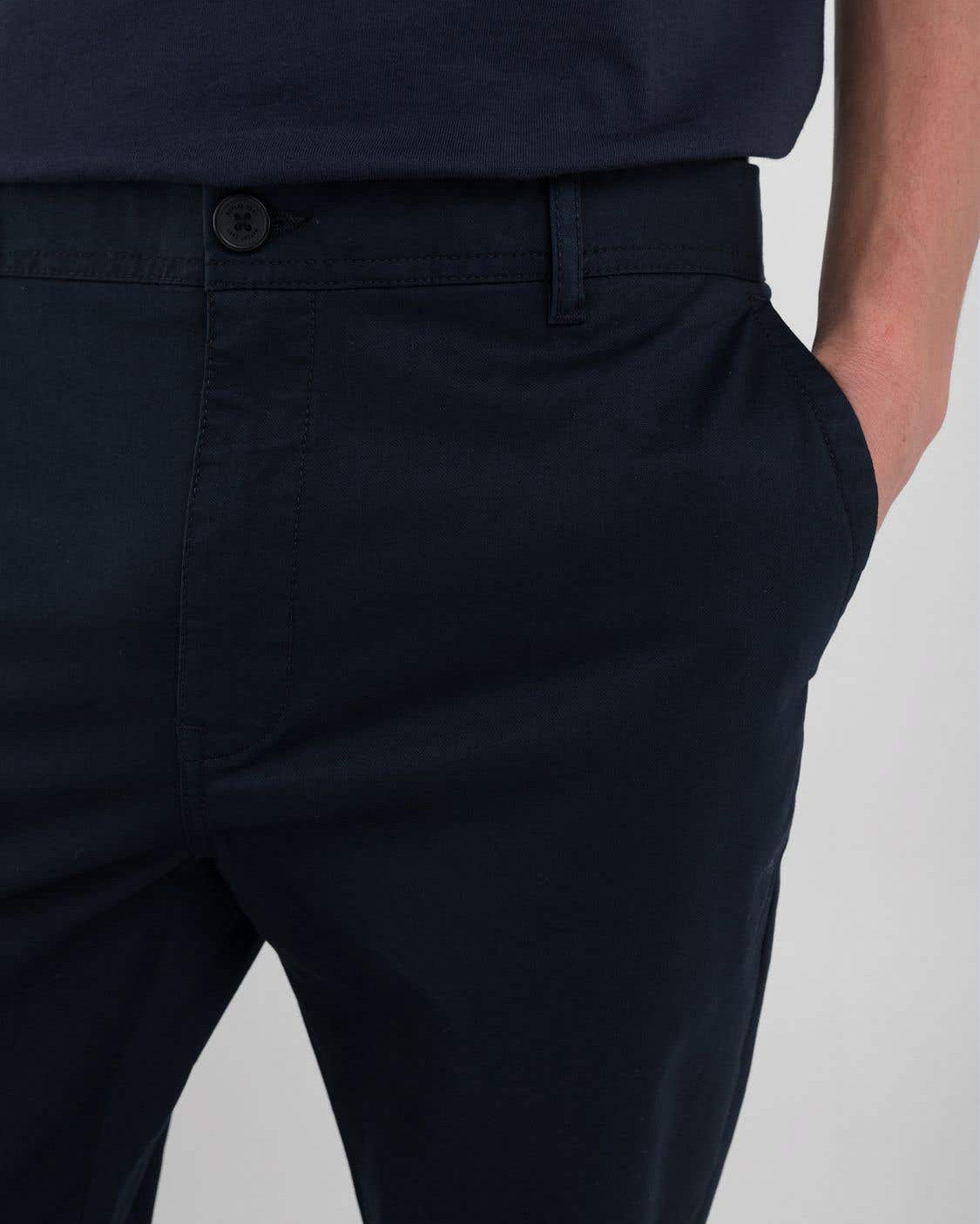 Replay Damian Regular Slim Mens Twill Trousers - Night Blue | Replay Chinos & Non-Denim Pants | JEANSTORE