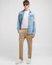 Replay Damian Regular Slim Mens Twill Trousers - Sand | Replay Chinos & Trousers | JEANSTORE