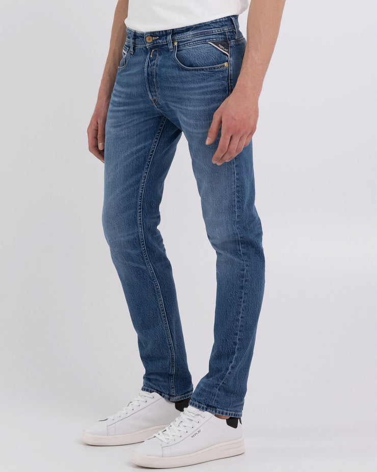 Replay Grover Straight Fit Mens Jeans - Medium Blue
