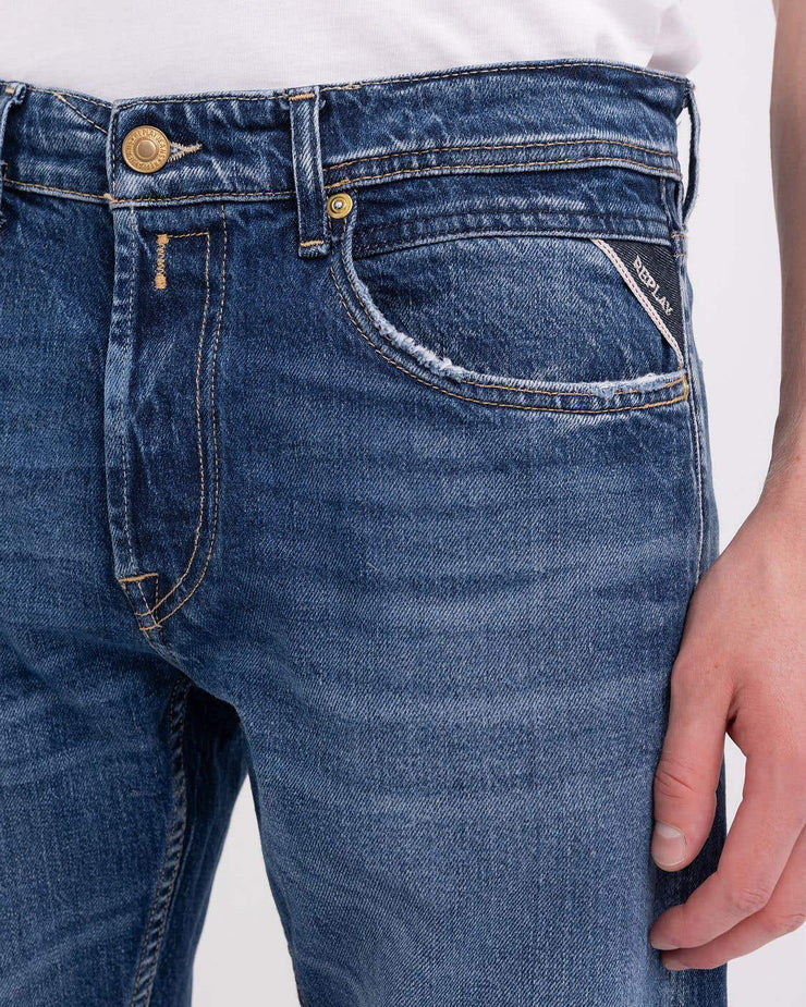 Replay Grover Straight Fit Mens Jeans - Medium Dark Wash