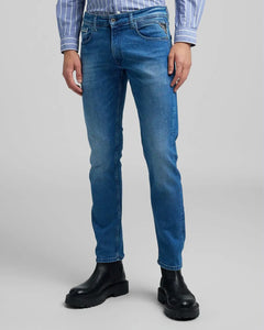 Replay Grover Straight Fit Mens Jeans - Medium Blue