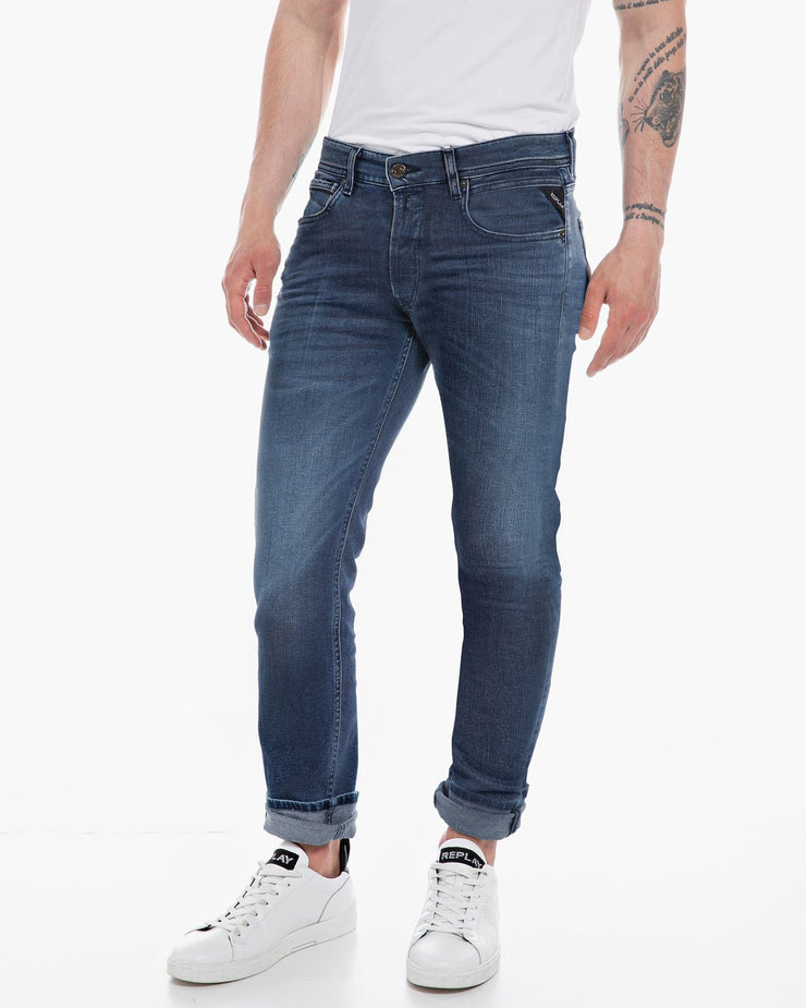 Replay Grover Straight Fit Hyperflex Cloud Mens Jeans - Dark Blue