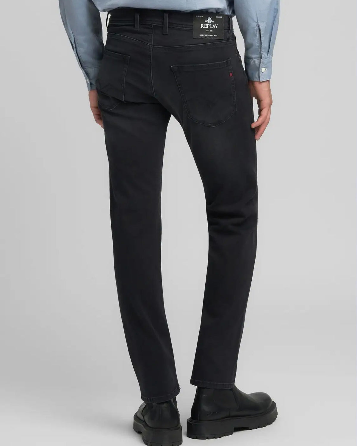 Replay Grover Straight Fit Mens Jeans - Dark Grey