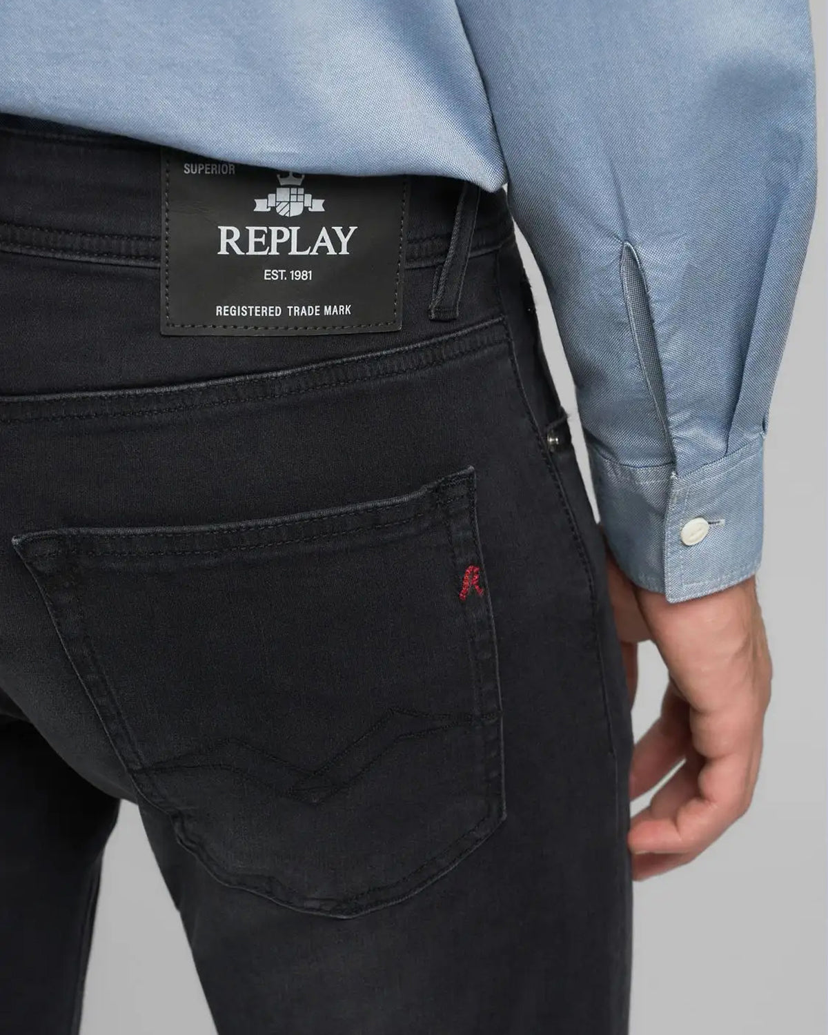 Replay Grover Straight Fit Mens Jeans - Dark Grey