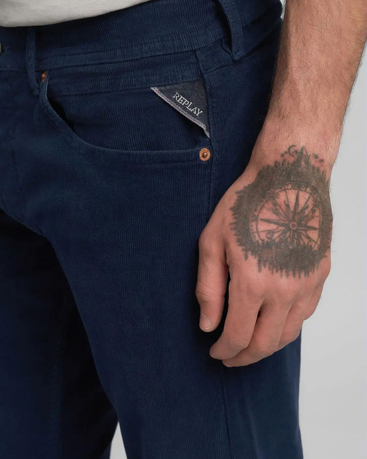 Replay Grover Straight Fit Mens Cords - Blue | Replay Cords | JEANSTORE