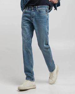 Replay Grover Straight Fit Mens Jeans - Medium Blue