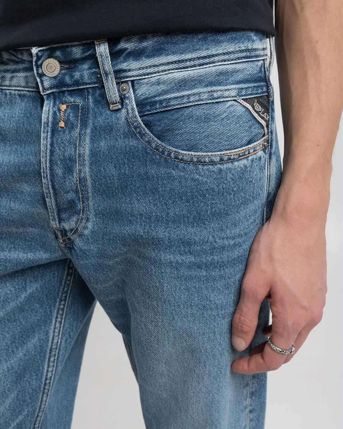 Replay Grover Straight Fit Mens Jeans - Medium Blue | Replay Jeans | JEANSTORE