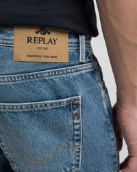 Replay Grover Straight Fit Mens Jeans - Medium Blue | Replay Jeans | JEANSTORE