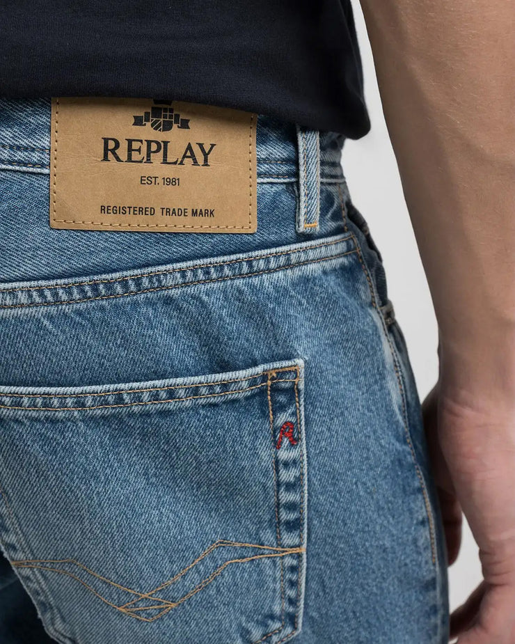 REPLAY GROVER straight leg jeans medium blue REPLAY GROVER straight leg jeans medium blue