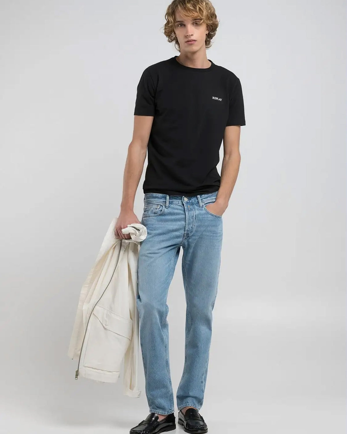 Replay Grover Straight Fit Mens Jeans - Light Blue | Replay Jeans | JEANSTORE