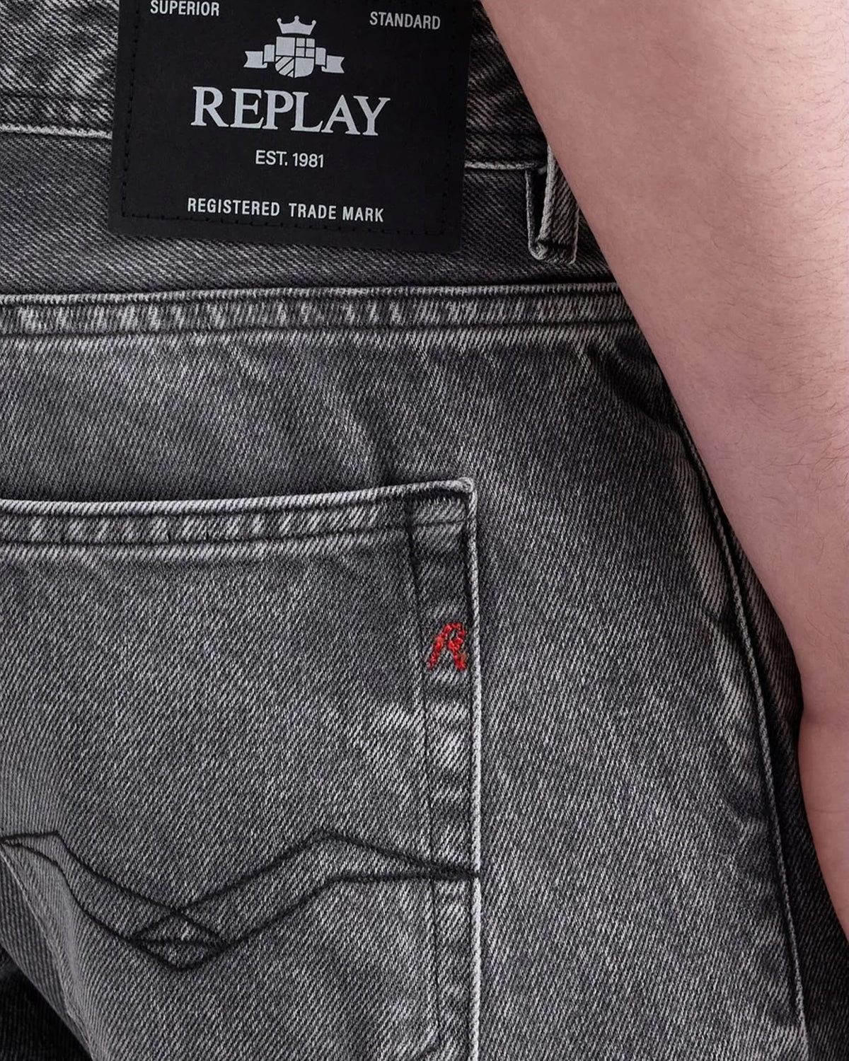 Replay Grover Straight Fit Mens Jeans - Medium Grey | Replay Jeans | JEANSTORE