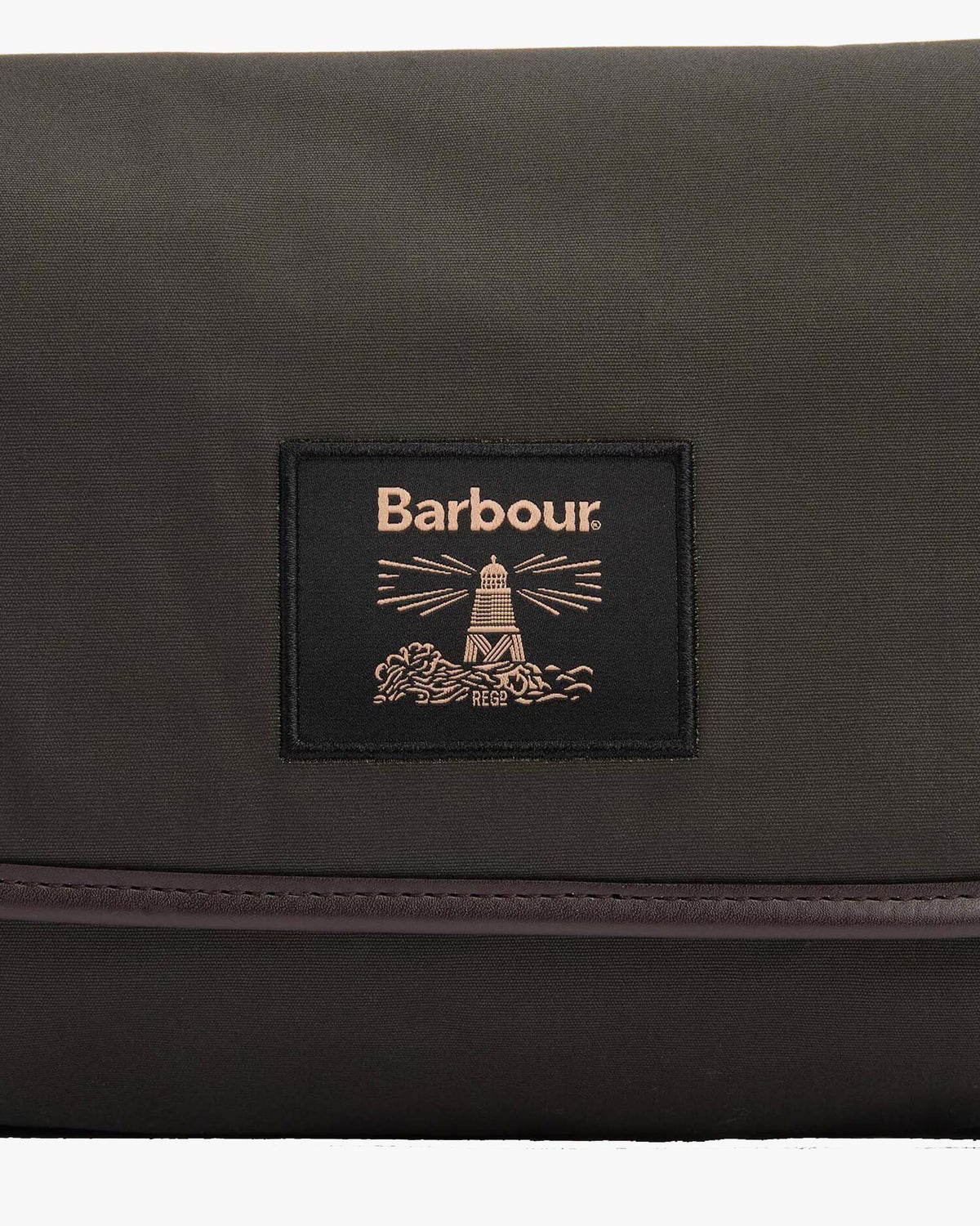 Barbour Heritage Waxed Hanging Washbag - Olive / Beacon