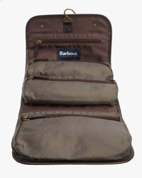 Barbour Heritage Waxed Hanging Washbag - Olive / Beacon