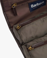Barbour Heritage Waxed Hanging Washbag - Olive / Beacon