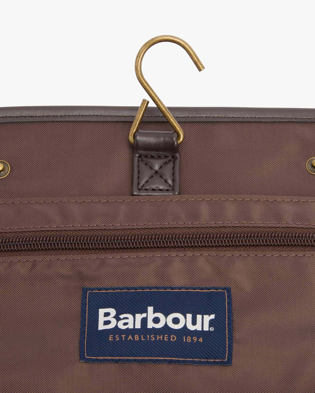 Barbour Heritage Waxed Hanging Washbag - Olive / Beacon