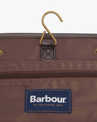 Barbour Heritage Waxed Hanging Washbag - Olive / Beacon