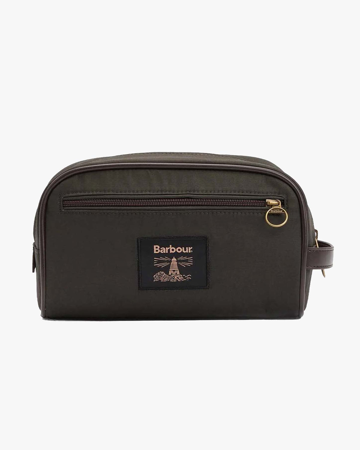 Barbour Heritage Waxed Washbag - Olive / Beacon | Barbour Bags | Jeanstore