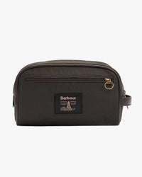 Barbour Heritage Waxed Washbag - Olive / Beacon | Barbour Bags | Jeanstore