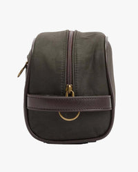 Barbour Heritage Waxed Washbag - Olive / Beacon | Barbour Bags | Jeanstore