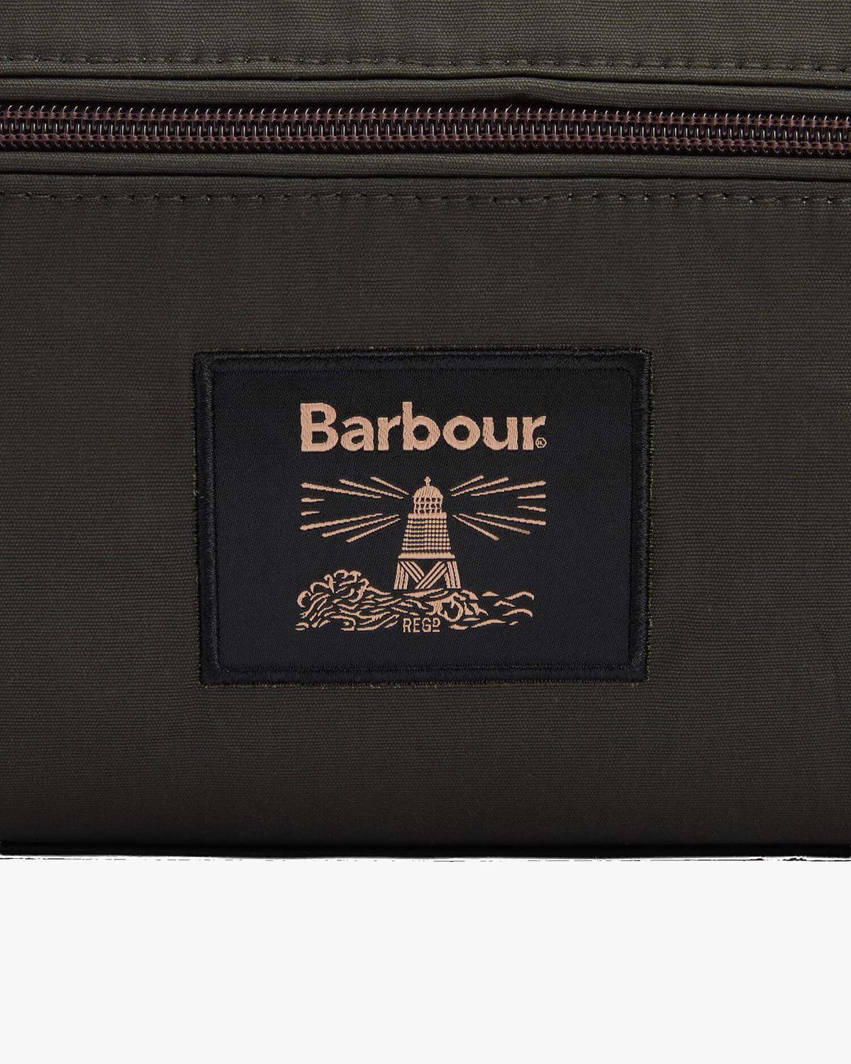 Barbour Heritage Waxed Washbag - Olive / Beacon | Barbour Bags | Jeanstore