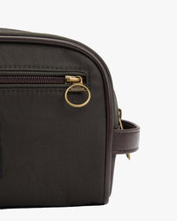 Barbour Heritage Waxed Washbag - Olive / Beacon | Barbour Bags | Jeanstore