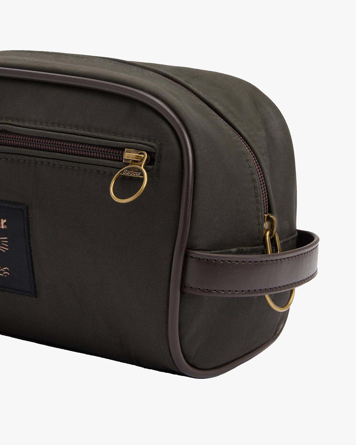 Barbour Heritage Waxed Washbag - Olive / Beacon | Barbour Bags | Jeanstore