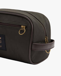 Barbour Heritage Waxed Washbag - Olive / Beacon | Barbour Bags | Jeanstore