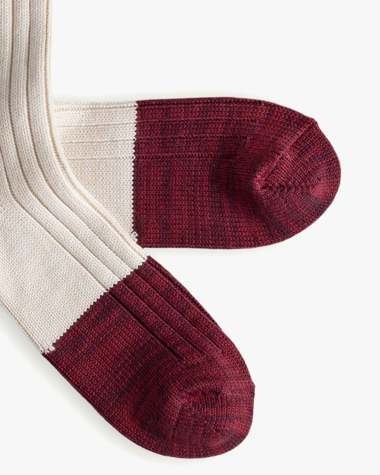 Thunders Love Marine Collection Cotton Duplo Socks - Raw White / Burgundy | Thunders Love Socks | JEANSTORE