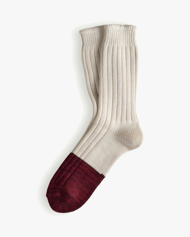 Thunders Love Marine Collection Cotton Duplo Socks - Raw White / Burgundy | Thunders Love Socks | JEANSTORE