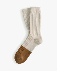 Thunders Love Marine Collection Cotton Duplo Socks - Raw White / Camel