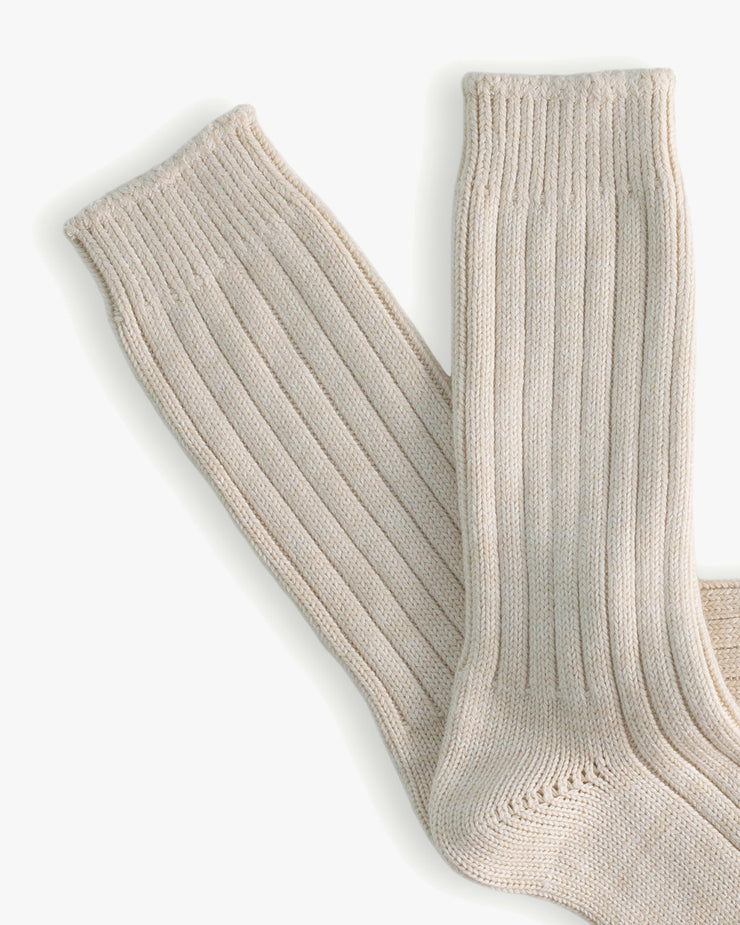 Thunders Love Marine Collection Cotton Duplo Socks - Raw White / Camel