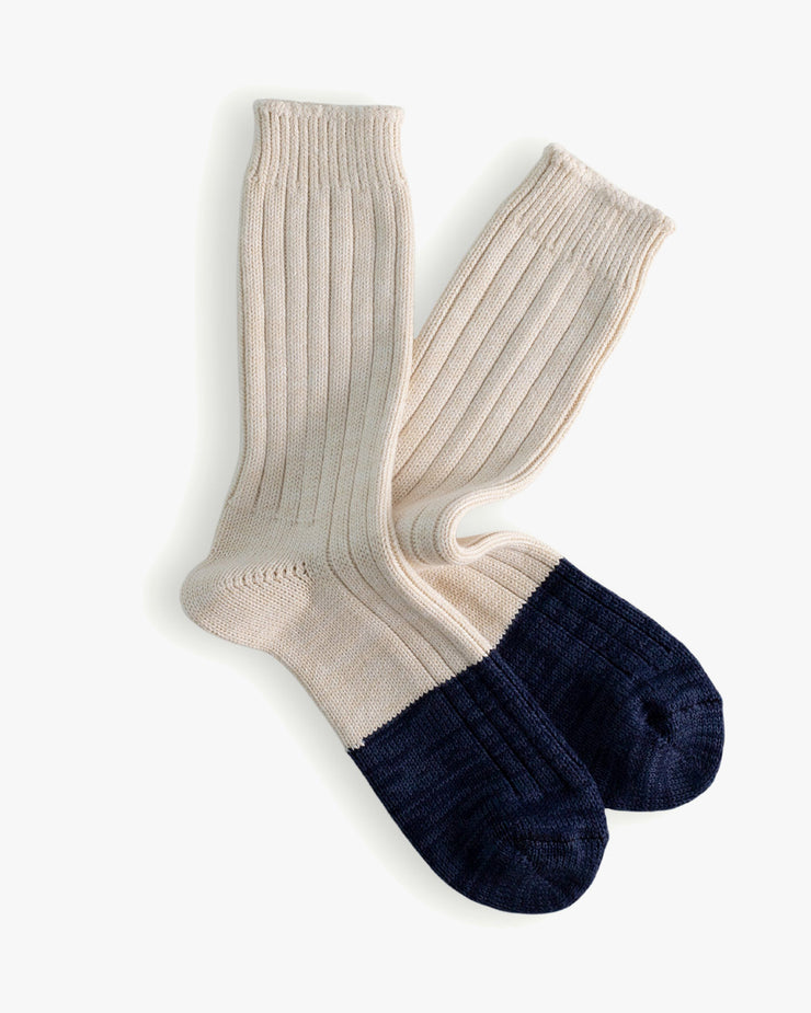 Thunders Love Marine Collection Cotton Duplo Socks - Raw White / Navy | Thunders Love Socks | JEANSTORE