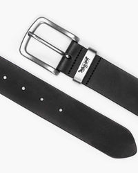 Levi's® Metal Two Horse Leather Keeper Belt - Caviar