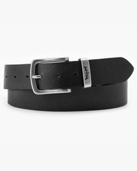 Levi's® Metal Two Horse Leather Keeper Belt - Caviar