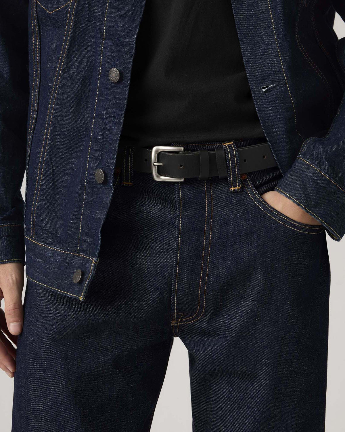 Levi's® Addison Leather Belt - Caviar
