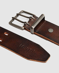 Levi's® Potrero Double Prong Leather Belt - Seal Brown | Levi's® Belts | Jeanstore