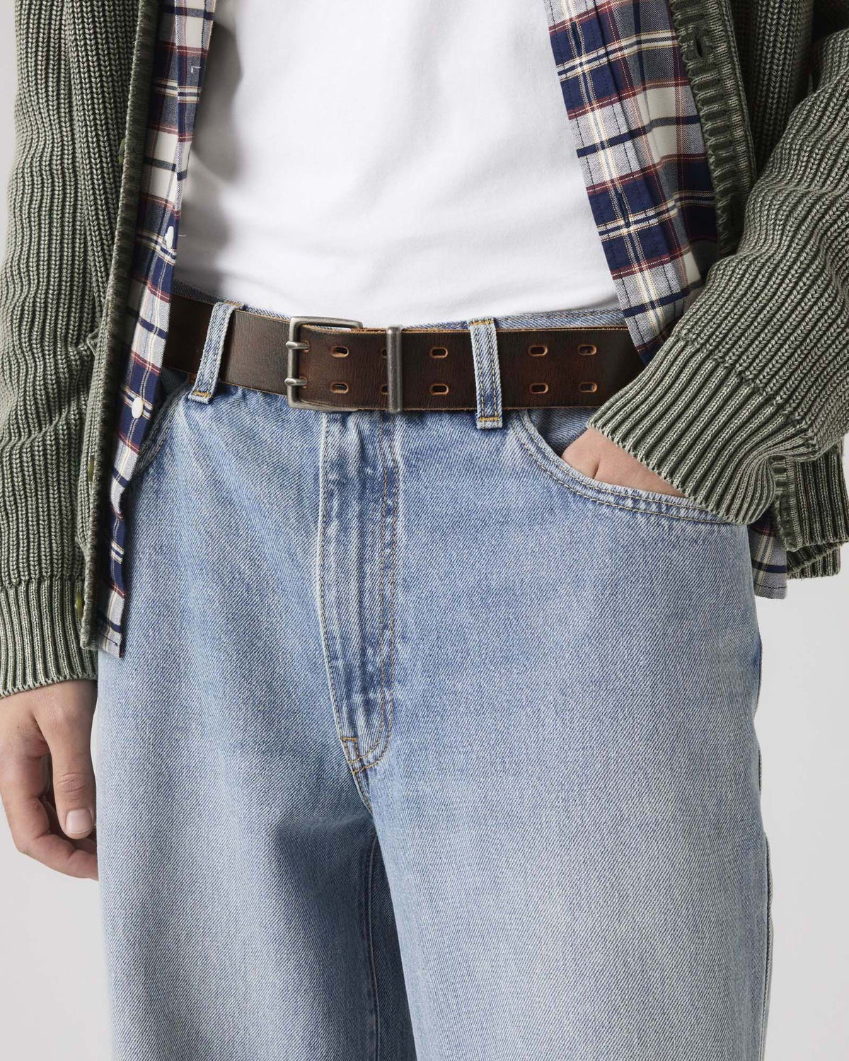 Levi's® Potrero Double Prong Leather Belt - Seal Brown | Levi's® Belts | Jeanstore