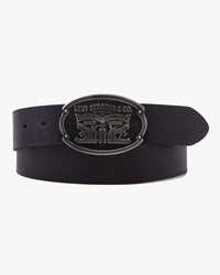 Levi's® Billy Plaque Leather Belt - Caviar